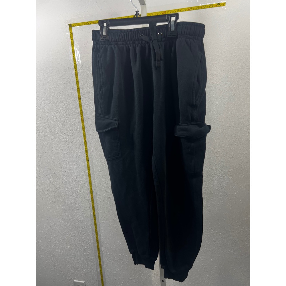 Goodfellow & Co Mens Black Cargo Jogger Sweatpants Fleece Lined Size Small